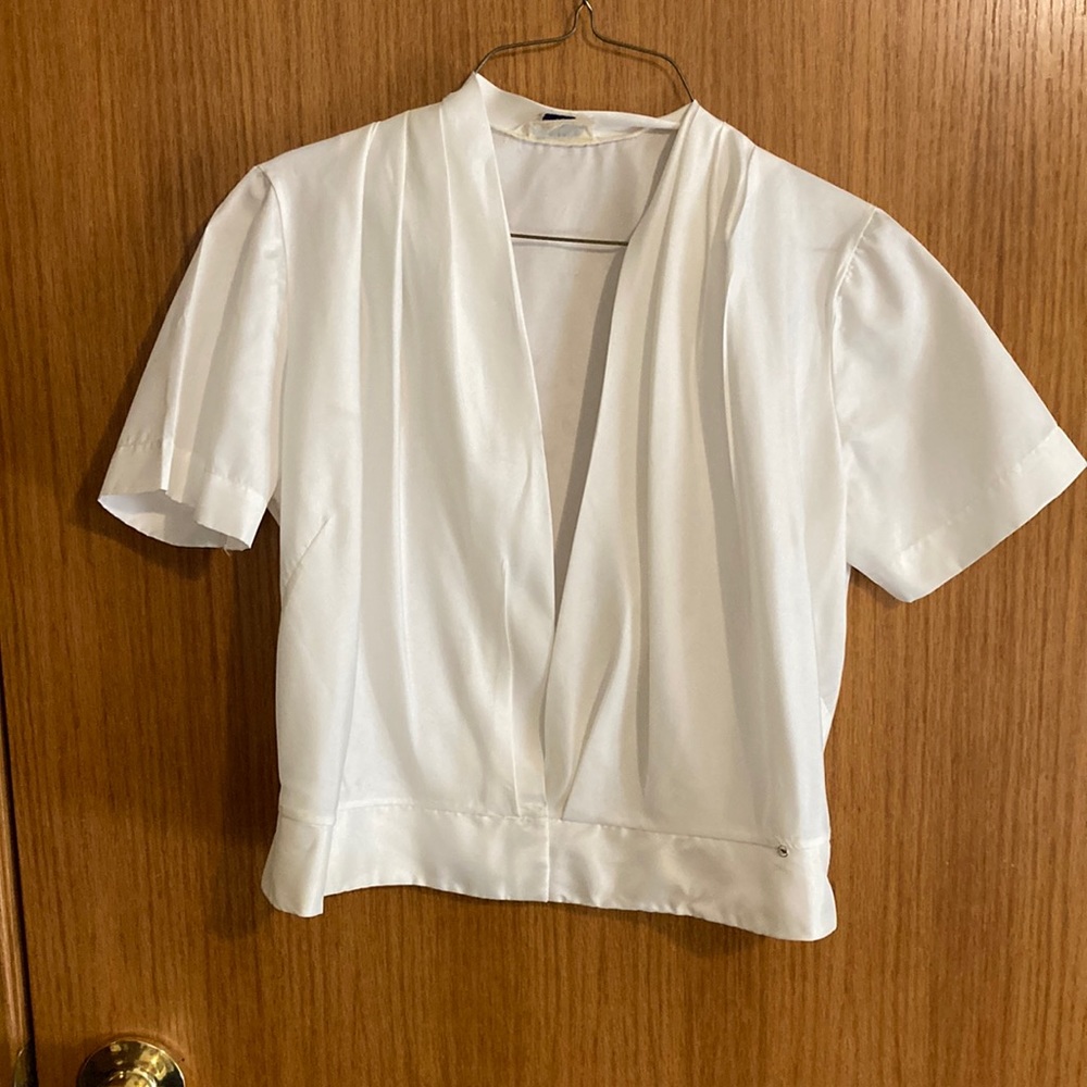 Vintage Judy Bond white Shirt Sleeve Blouse
